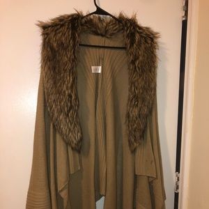 Faux Fur Lined Cape